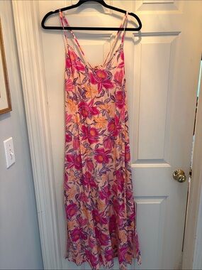 Old Navy Pink and Purple Floral Slip Dress